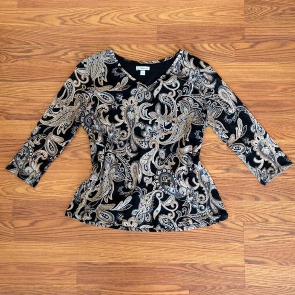 Fairycore Mesh Top- y2k, paisley design